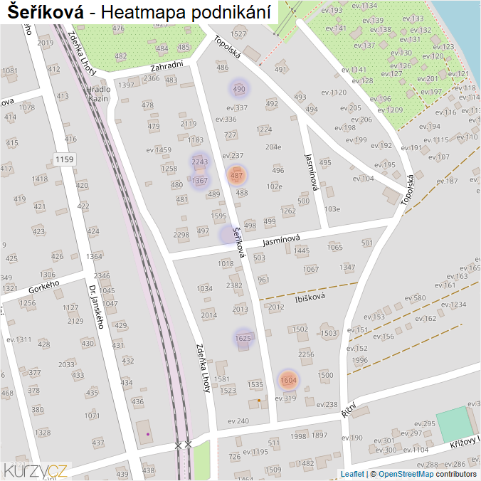 Mapa Šeříková - Firmy v ulici.