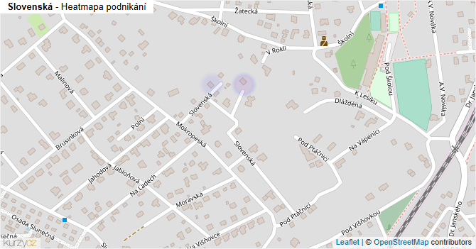 Slovenská - mapa podnikání