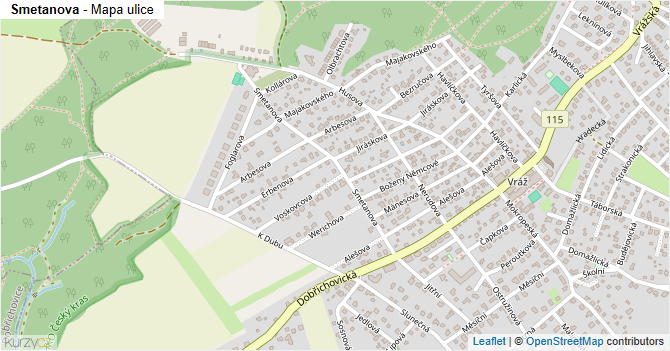 Smetanova - mapa ulice