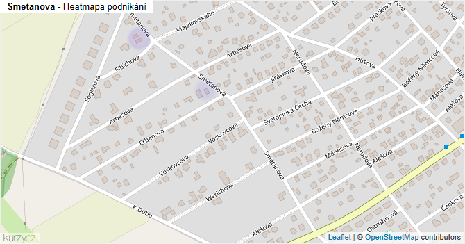 Smetanova - mapa podnikání