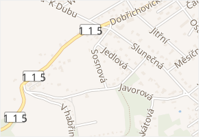 Sosnová v obci Černošice - mapa ulice