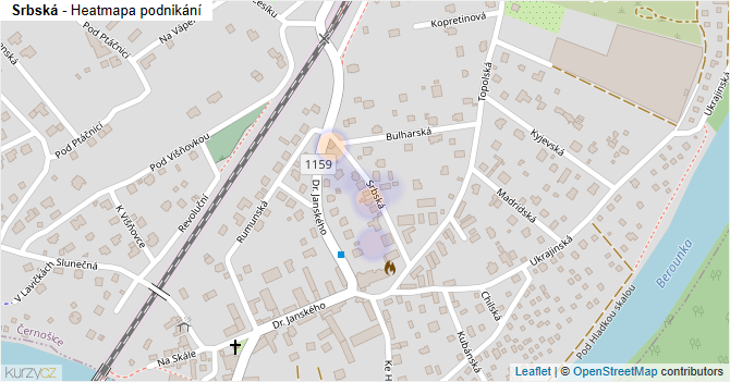 Srbská - mapa podnikání