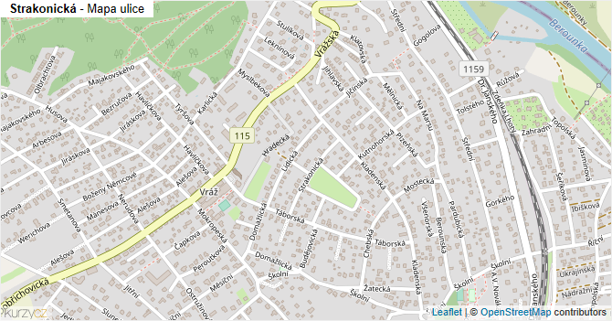 Strakonická - mapa ulice