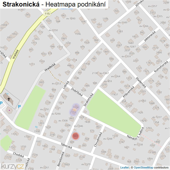 Mapa Strakonická - Firmy v ulici.