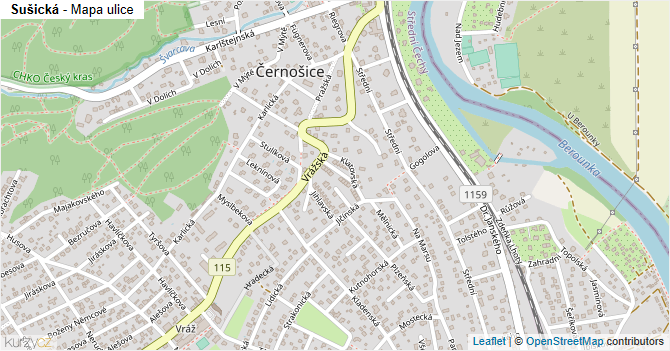 Sušická - mapa ulice