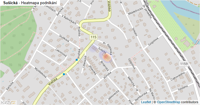 Sušická - mapa podnikání