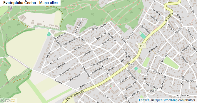 Svatopluka Čecha - mapa ulice