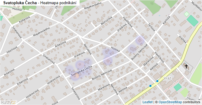 Svatopluka Čecha - mapa podnikání