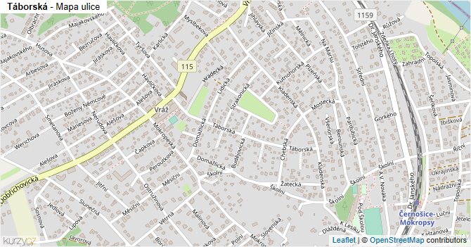 Táborská - mapa ulice