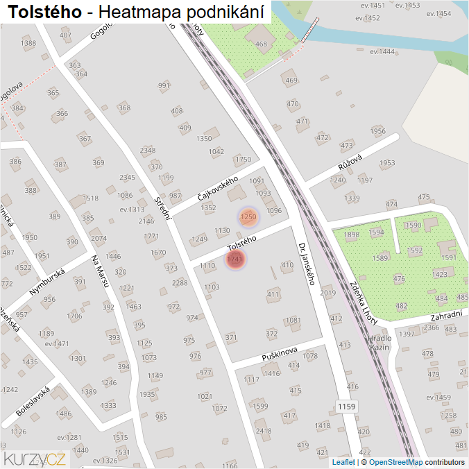 Mapa Tolstého - Firmy v ulici.