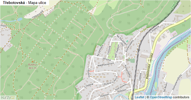Třebotovská - mapa ulice