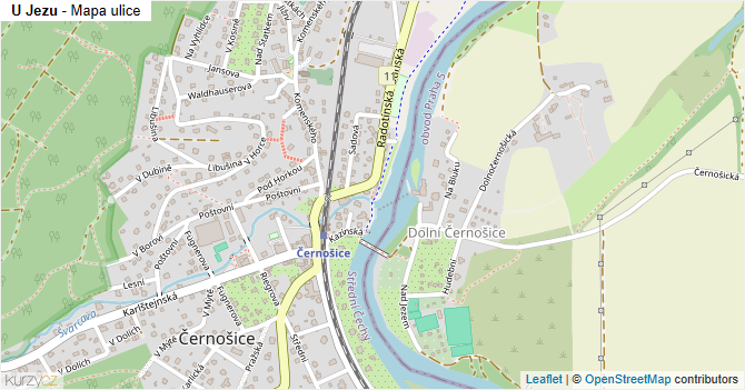 U Jezu - mapa ulice