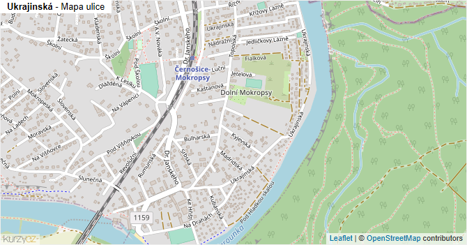 Ukrajinská - mapa ulice