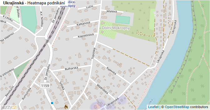 Ukrajinská - mapa podnikání