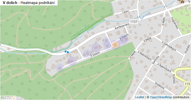 V dolích - mapa podnikání