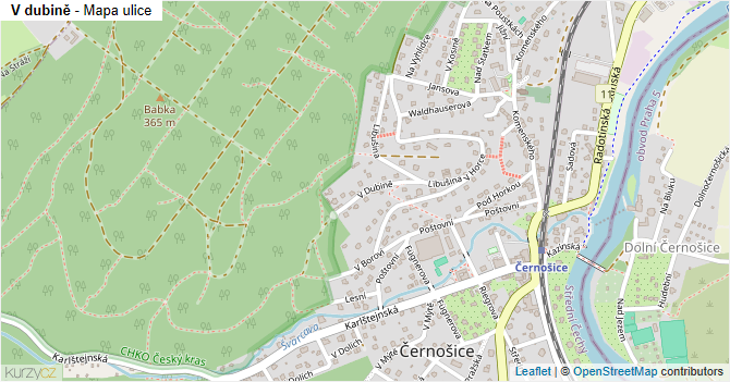 V dubině - mapa ulice