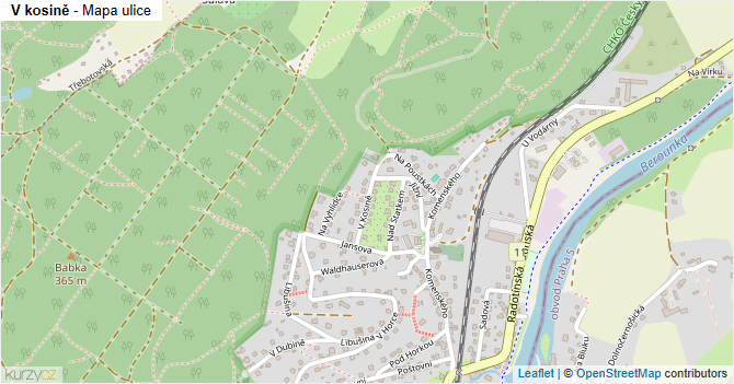 V kosině - mapa ulice
