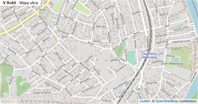 V Rokli - mapa ulice