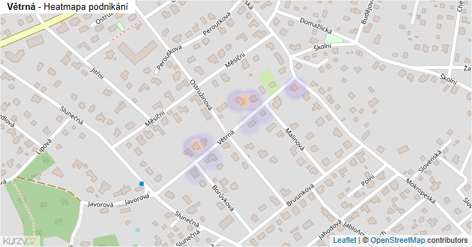 Větrná - mapa podnikání