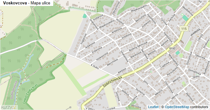 Voskovcova - mapa ulice