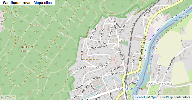 Waldhauserova - mapa ulice