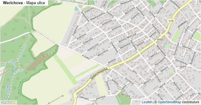 Werichova - mapa ulice