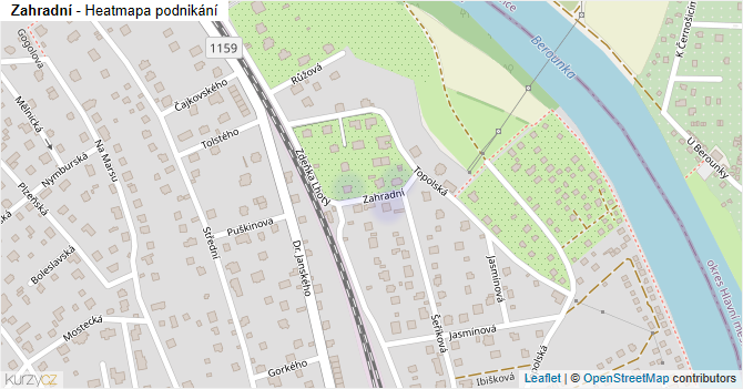 Zahradní - mapa podnikání
