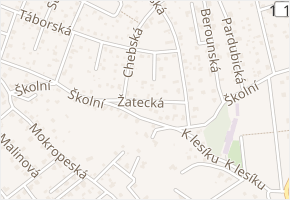 Žatecká v obci Černošice - mapa ulice