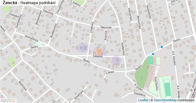 Žatecká - mapa podnikání