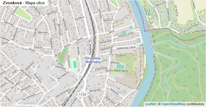 Zvonková - mapa ulice