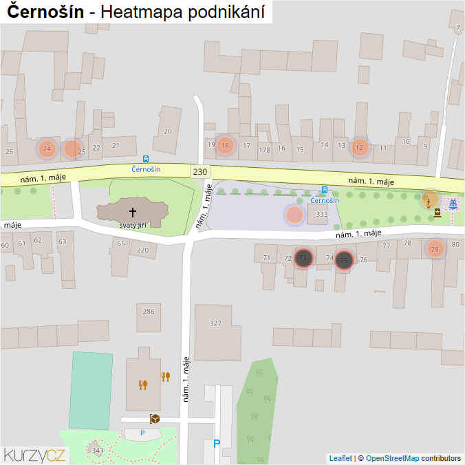 Mapa Černošín - Firmy v obci.