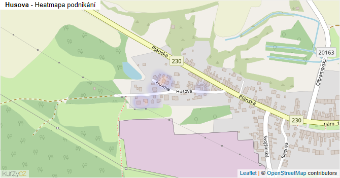 Husova - mapa podnikání