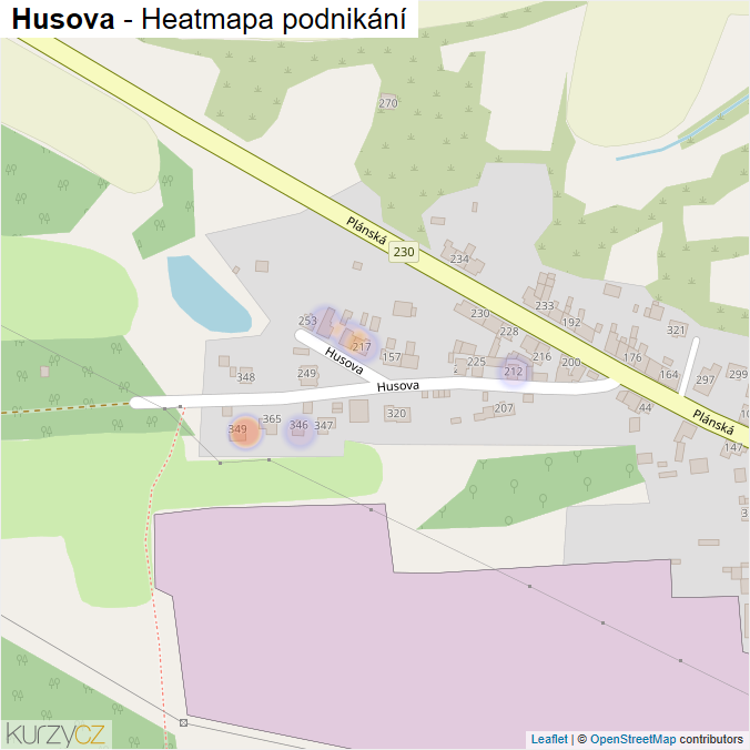 Mapa Husova - Firmy v ulici.
