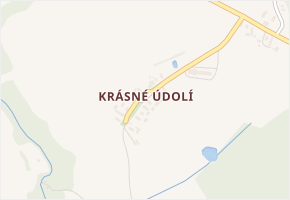 Krásné Údolí v obci Černošín - mapa části obce