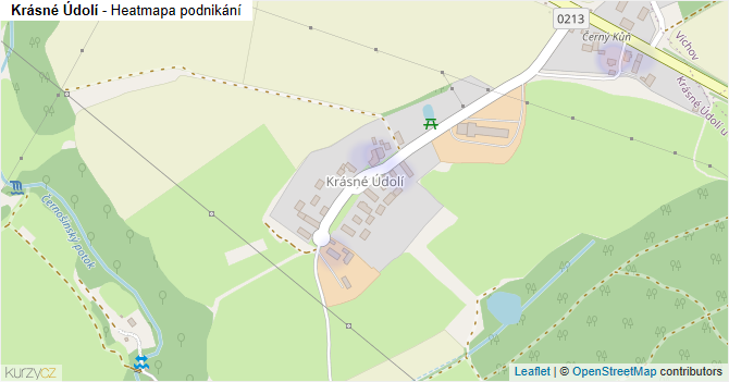 Krásné Údolí - mapa podnikání