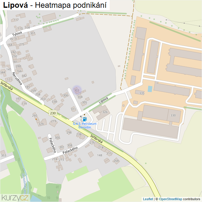 Mapa Lipová - Firmy v ulici.