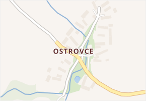 Ostrovce v obci Černošín - mapa části obce
