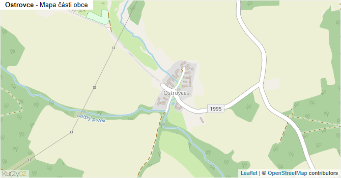 Ostrovce - mapa části obce