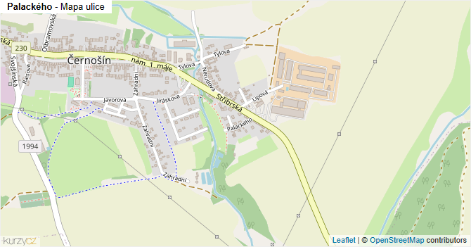 Palackého - mapa ulice