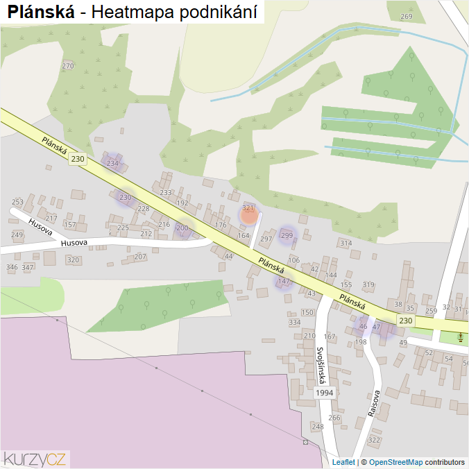 Mapa Plánská - Firmy v ulici.