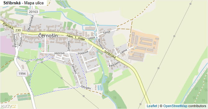 Stříbrská - mapa ulice