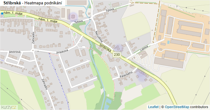 Stříbrská - mapa podnikání