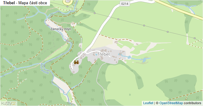 Třebel - mapa části obce