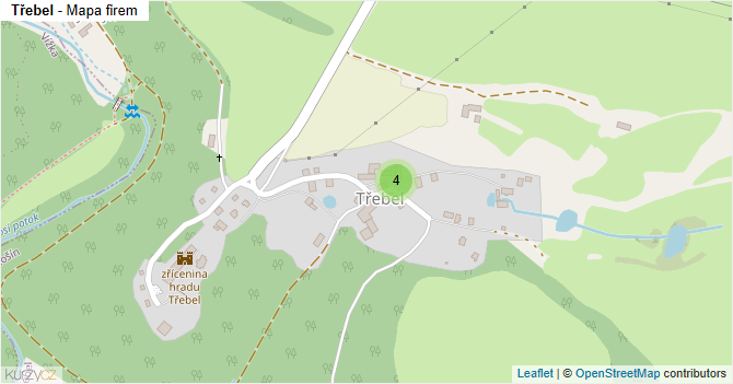 Třebel - mapa firem