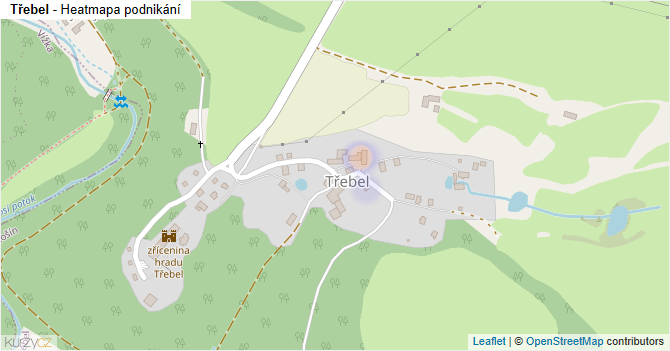 Třebel - mapa podnikání