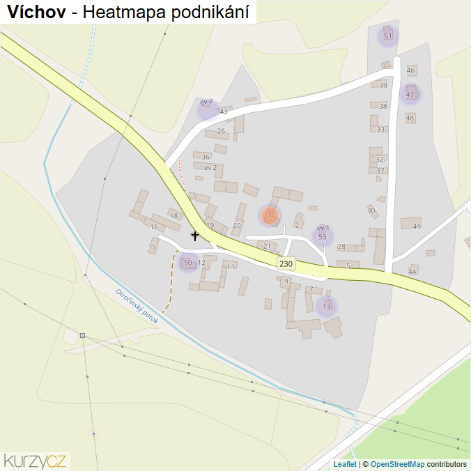 Mapa Víchov - Firmy v části obce.