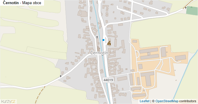 Černotín - mapa obce