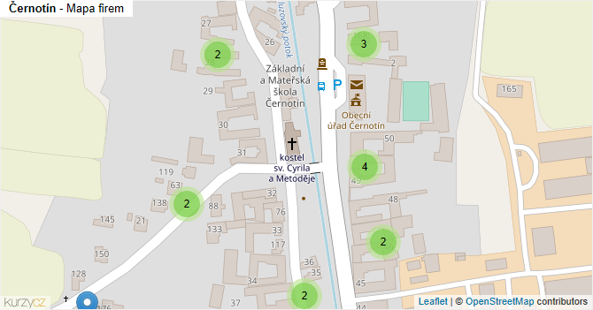 Černotín - mapa firem