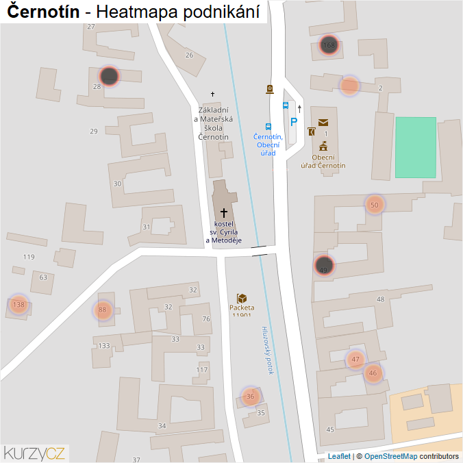 Mapa Černotín - Firmy v obci.