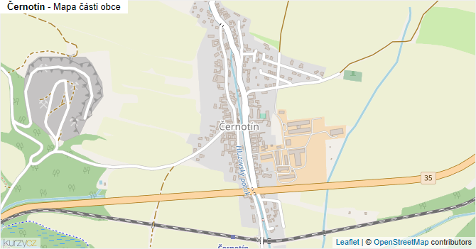 Černotín - mapa části obce